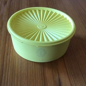 Vintage yellow Tupperware storage container